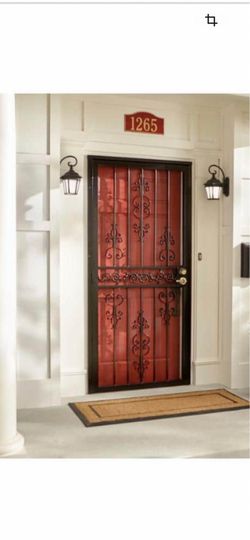 Unique Home Designs 36 in. × 80 in. El Dorado Black Surface Mount Outswing Steel Security Door with Heavy-Duty Expanded Metal Screen