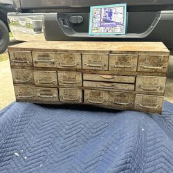 Vintage Industrial Multi Drawer Steel Cabinet 