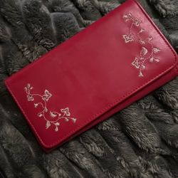Red Wallet Embroidered 