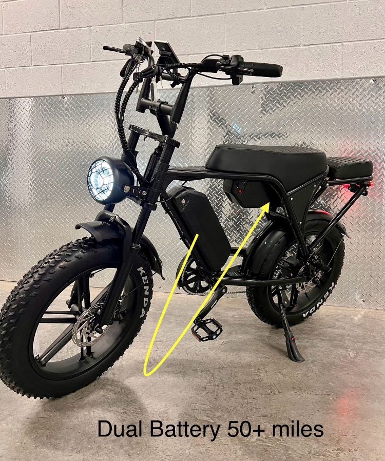 48V/1000Watt Motor/Dual Battery W/Extra Seat Electric E Bike