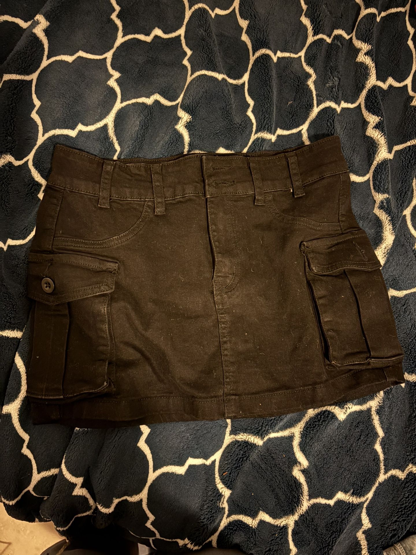 Black Cargo Skirt