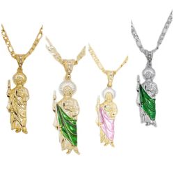 Saint Jude Necklace 14K Gold Plated different colored