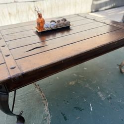Rustic Industrial Plate Top Coffee Table