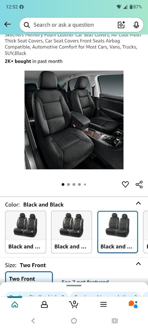 Sketchers Memory Foam Car Seat Covers