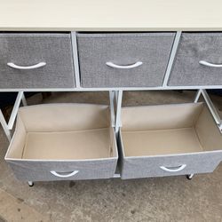 Storage Organizer with Fabric Drawers / Storage dresser / 5 fabric drawers 3 drawers (capacity for 9 drawers) 39 1/2 W x 11 3/4 D x 39 1/2 H 