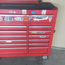 Rollaway Toolbox with locking casters complete with tools
