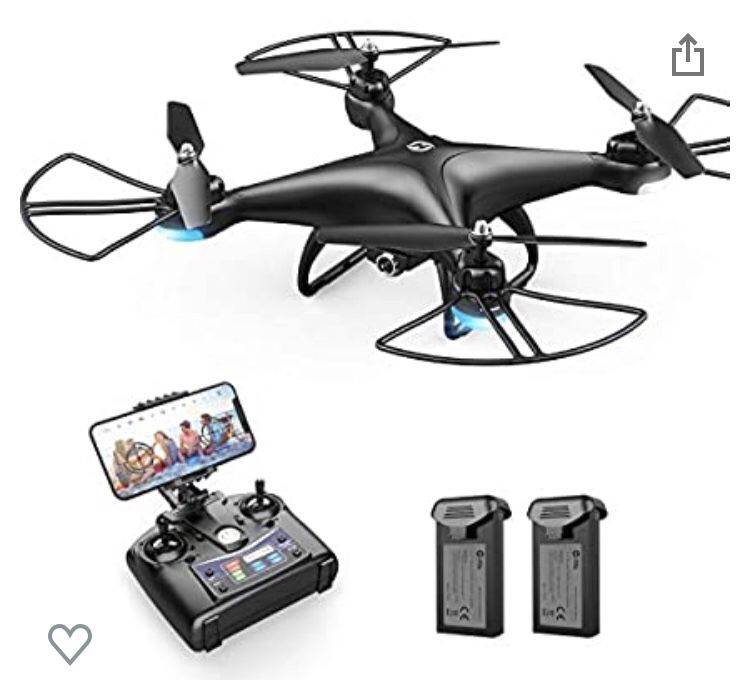 Holy stone HS110D with two batteries, controller, and drone with camera