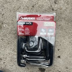 Husky 6 Piece Heavy Duty Storage Hooks