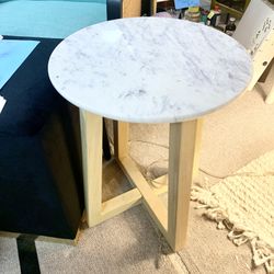 Round round marble accent table   Visit EN Miller Antique Mall in Verona