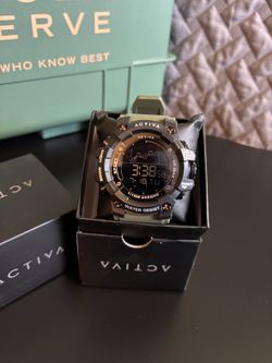 Activa X Invicta Black and Olive Digital Sport Watch