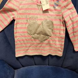 NEW with Tags Size 18-24 Months Little Girl Valentine Hoodie Blouse