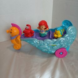 Little People Disney Ariel Sea Carriage And Figures. Little Mermaid