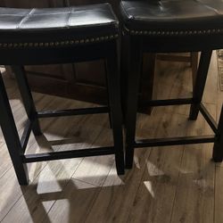 Set Of Two Black Barstools