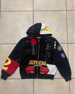 Supreme Patchwork zip-up hoodie