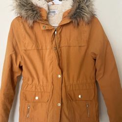 Charlotte Russe Mustard Jacket with hoodie 