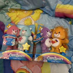 MIB Cuddle Pairs Care Bears Love A Lot and Proud Heart Cat, Share and Brave Heart Lion 