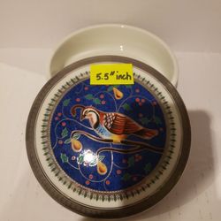 Mikasa Twelve Days Of Christmas A Partridge In A Pear Tree Porcelain Trinket Box  Xmas K