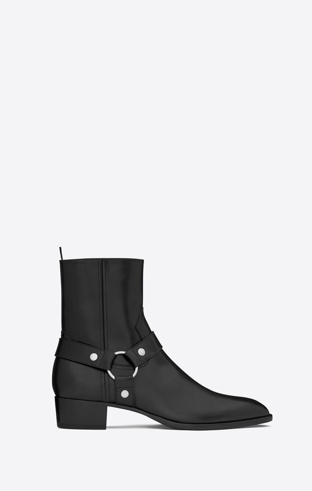 Saint Laurent Black Wyatt Harness Boot (Size 12 / 45)