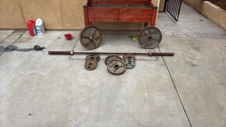 Weights(iron barbell and plates)