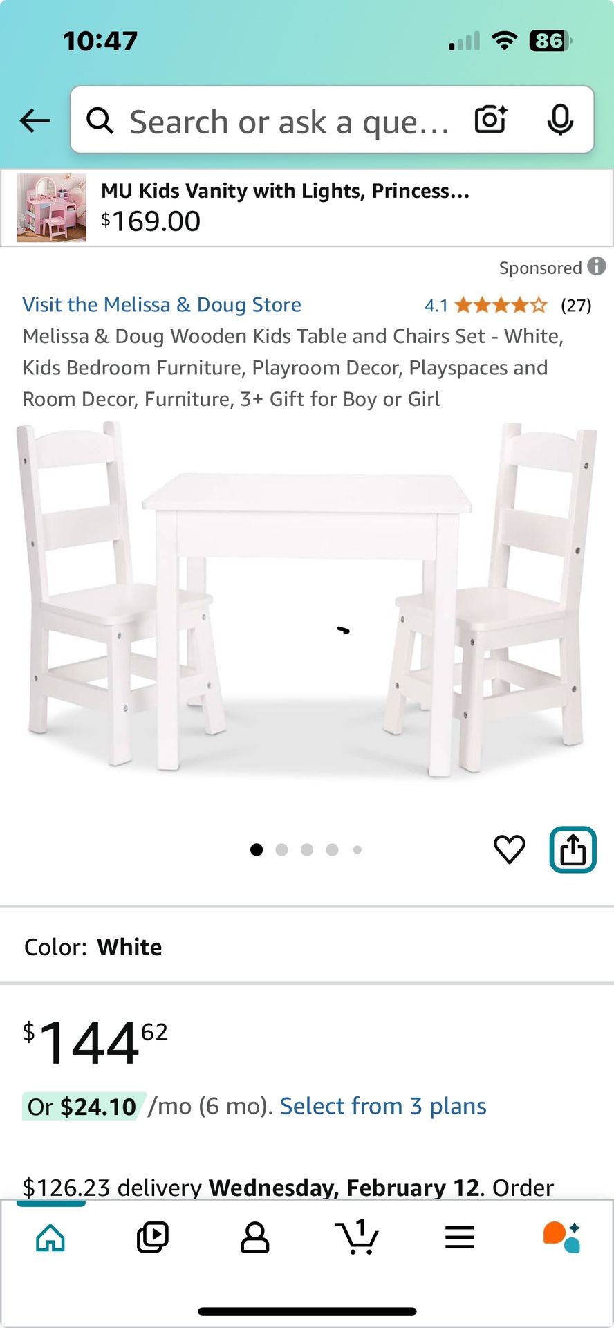 Melissa & Doug Solid Wood Table & Chairs