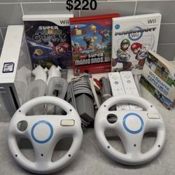NINTENDO WII BUNDLE with Games And Extras