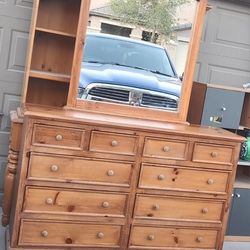 Solid Wood Dresser With Mirror