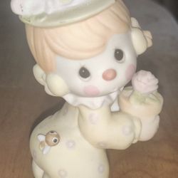Precious Moments 1984 Clown Holding a Flower Porcelain Figurine
