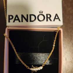 Brand New Pandora Shooting Star Pav Gold Necklace