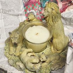 Lion Family Candle Holder
