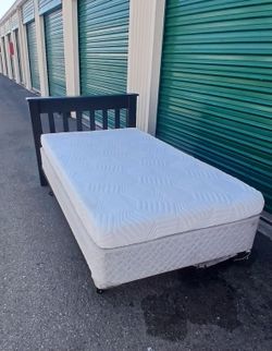 TWIN BED FRAME WITH BOX AND MATTRESS