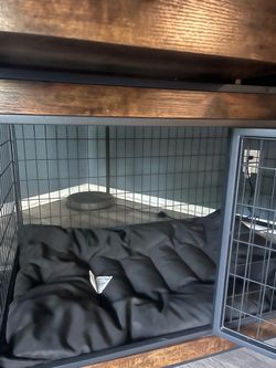 Dog Crate with Wood Top and Cushion