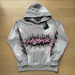 Hellstar Grey And Pink Hoodie