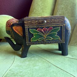 Handmade Wooden Elephant Box
