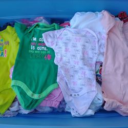 Baby Girl/Toddler Clothes For Sale. Also Selling Crib W/Attached Changing Table And Drawers. 