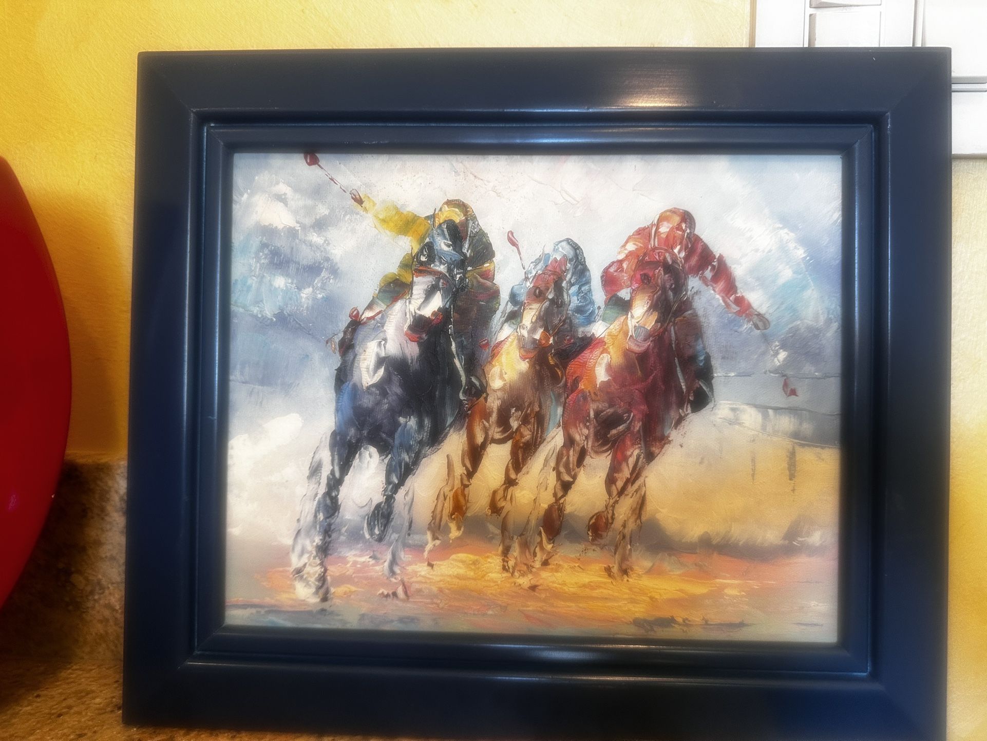 Oil Painting In Blue Frame