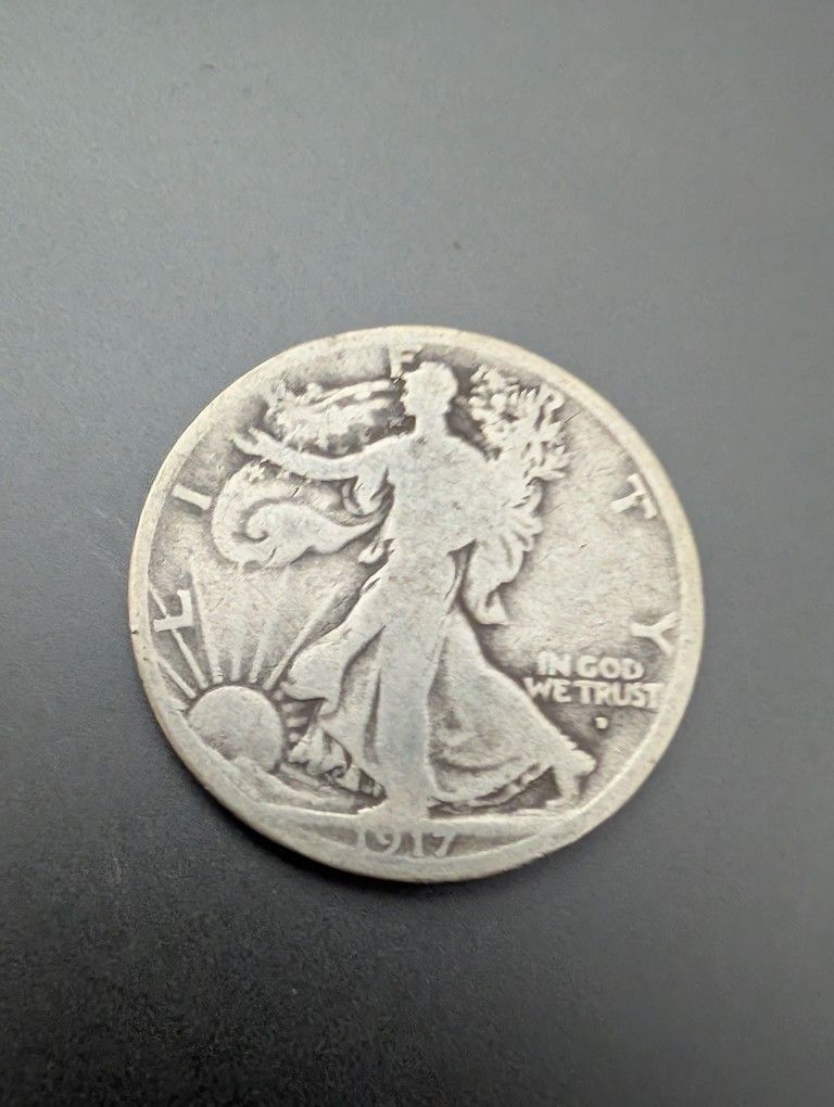 1917d Key Date Walking Liberty Half Dollar Coin
