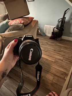 Canon DSLR Camera with Lens and Strap