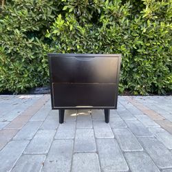 Solid Wood Black Nightstand – Heavy & Sturdy