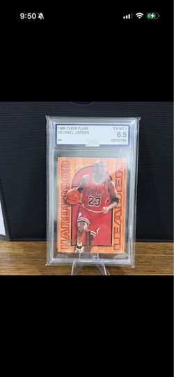 Fleer 1995-96 Flair Hardwood Leader Michael Jordan #4 Bulls Insert AGS 6.5