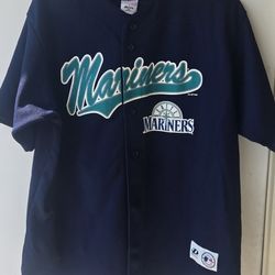 Vintage 2001 MLB Seattle Mariners Button Front Baseball Jersey Men 2XL Dynasty