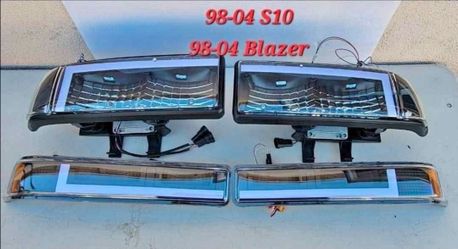 98-04 Chevrolet S10 Blazer LED DRL Headlights Luces Micas Calaveras Faros Faroles Focos Chevy