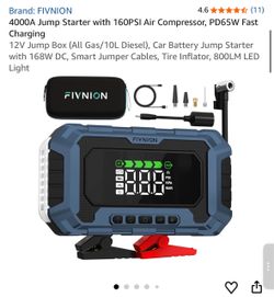FIVNION 4000A Jump Starter with Air Compressor