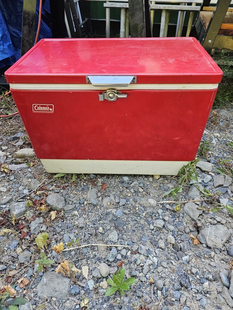 Vintage red colman cooler
