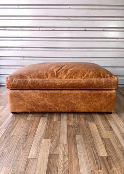Authentic Restoration Hardware English Classic Leather Ottoman⚡️