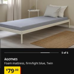 Foam Mattress Firm Light Blue Twin