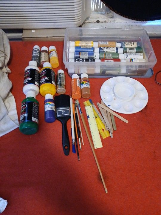 Acrylic Paint Art Set Up