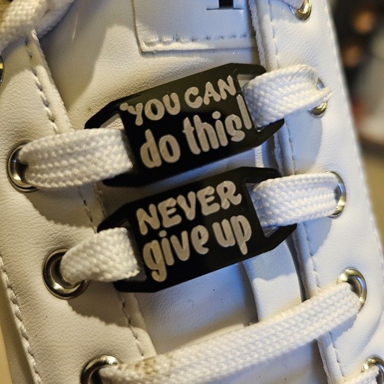 Shoelaces Charms Personalized Laser Engraved Leatber Or Black Acrylic 4 Pairs For 10 Bucks