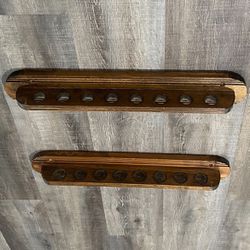 Solid Wood Wall Mounted Pool Cue Holder