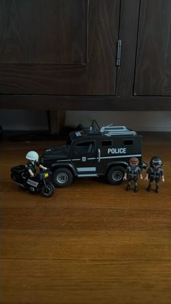 Playmobil Tactical Unit Car (model 5974) and Playmobil Police Motorcycle