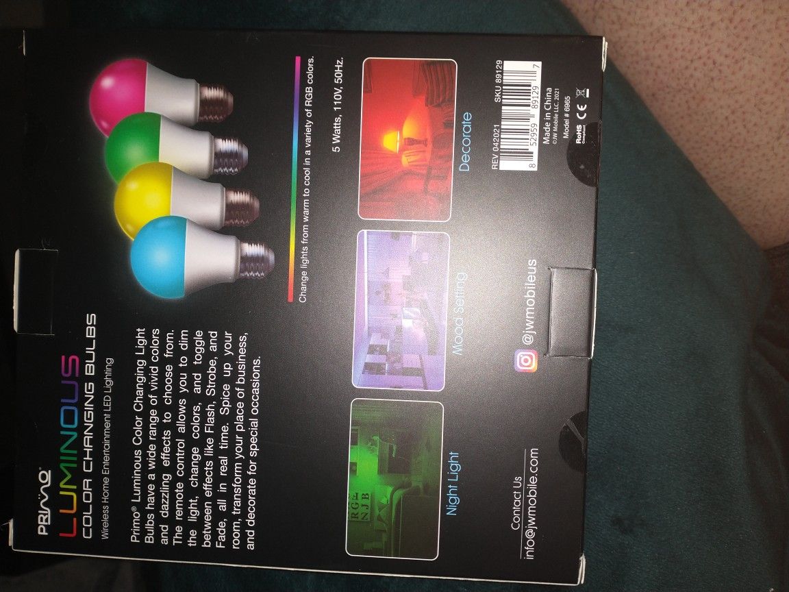 Primo luminous 2024 color changing bulbs